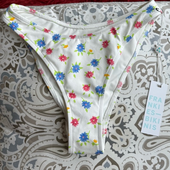 NWT Frankies Bikinis Premium dove cotton bikini bottoms in blossom Size XS - Picture 3 of 8